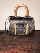 Goyard — Goyard Saigon Small Top Handle Pattern Wooden Handle Strap — Handbag — resale