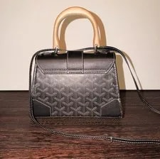 Goyard Saigon Small Top Handle Pattern Wooden Handle Strap 2