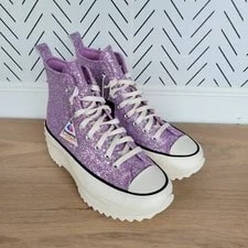 ✨Converse Run Star Hike Platform Hi 9.5 Shoes Glitter A10096C 2