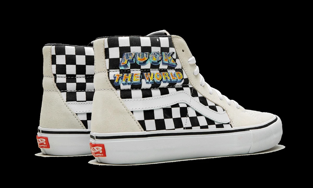 Sk8-Hi Pro "Supreme - F*ck the World - Checker" VN0A45JDSY4 3