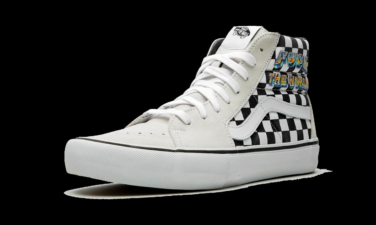 Sk8-Hi Pro "Supreme - F*ck the World - Checker" VN0A45JDSY4 4