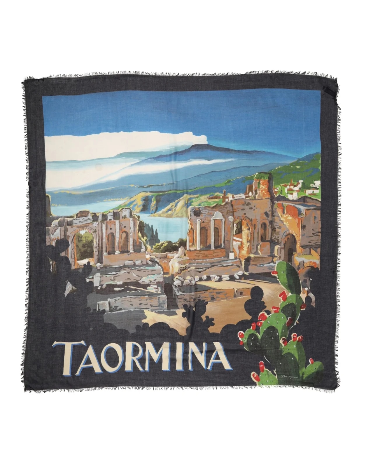Dolce & Gabbana Taormina Modal Shawl 130cm X 130cm Scarf 4