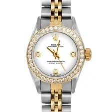Rolex TT Oyster Perpetual White Diamond Dial Diamond Bezel Jubilee Band 4