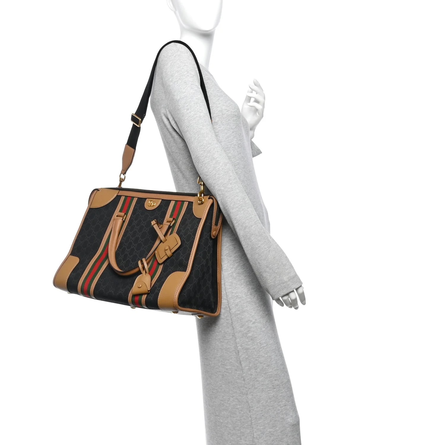 Textured Dollar Web XL Bauletto Duffle Top Handle Koi 2
