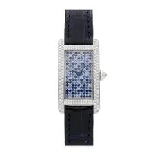 Cartier Tank Americaine White Gold Quartz Sapphire Diamond WB706131 2