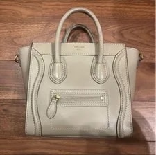 Celine — Celine Luggage 2way Logo Zip Color Greige Fashion Goods — Handbag — resale