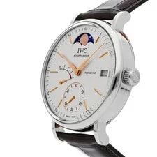IWC Portofino Hand-Wound Moon Phase Steel Manual 45mm Strap IW5164-01 2