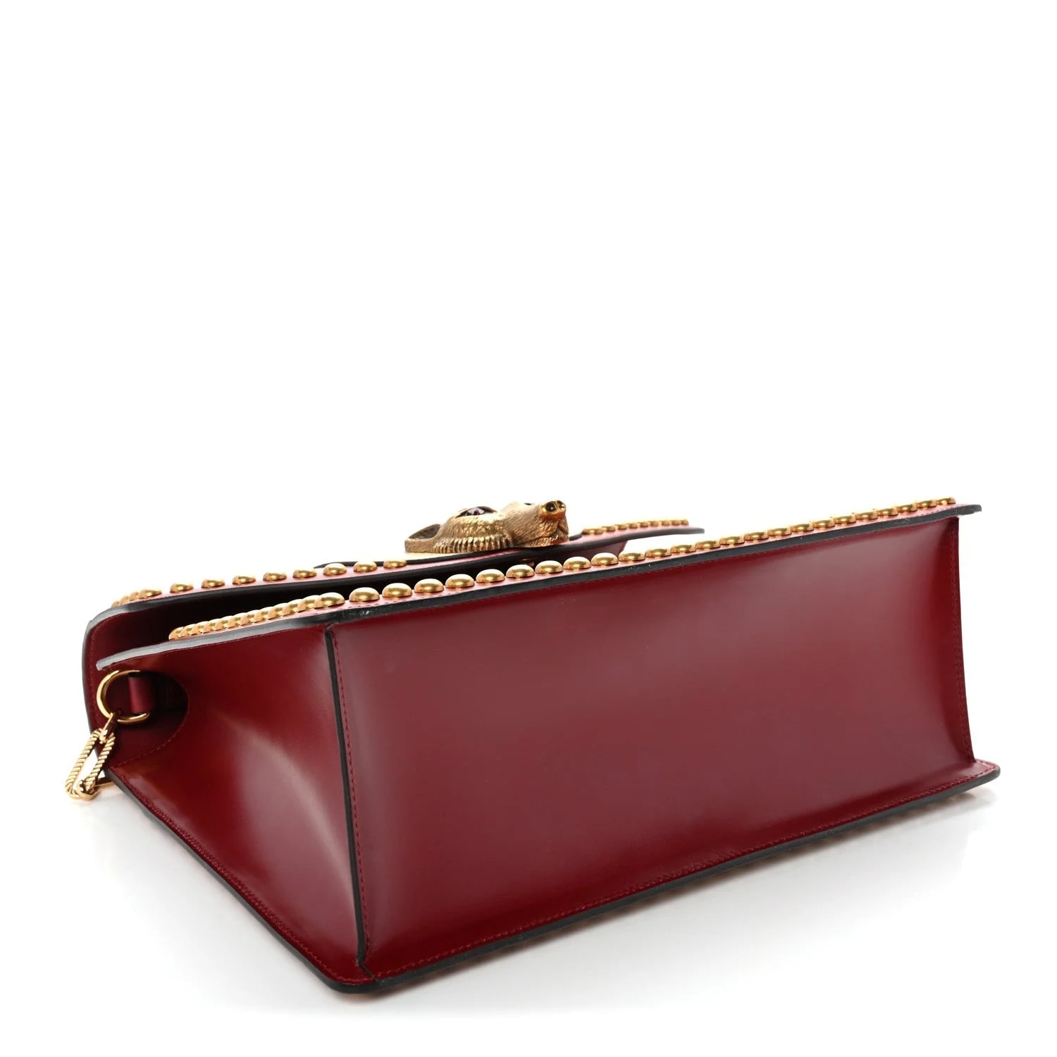 Glossy Studded Fox Broche Bamboo Top Handle 4