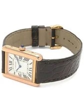 Cartier Tank Solo SM Quartz W5200024 3168 Pink Gold Case Leather Band 2