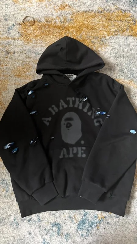 BAPE — Bape ABC Camo College Distressed Hoodie — streetwear — resale