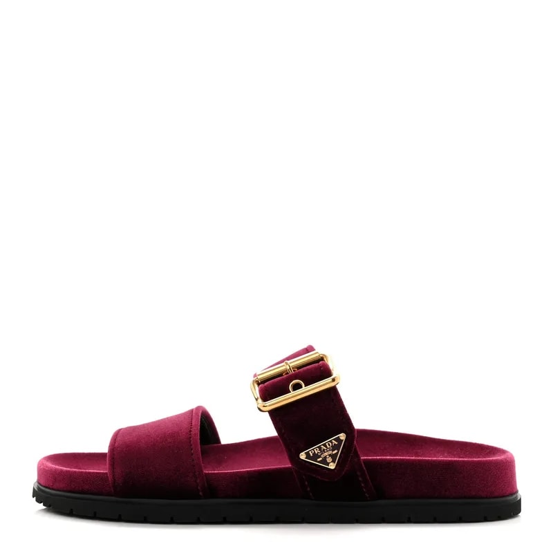 Prada — Metal Triangle Logo Double Buckle 20mm Slide — Designer Shoe — resale