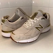 New Balance 990v4 Shoes Sz 12 Off White Gold M990AG4 2