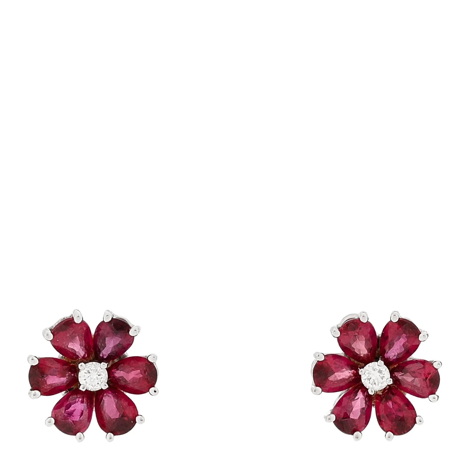 Harry Winston — Platinum Ruby Diamond Forget Me Not Earrings — Watch — resale