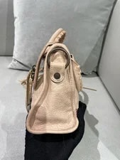 Authentic Balenciaga Classic Mini City Oil Wax Crossbody Nude 4