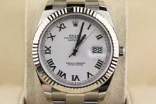 2019 Rolex Datejust 126300 White Roman Dial SS Jubilee WIth Papers 41mm 2