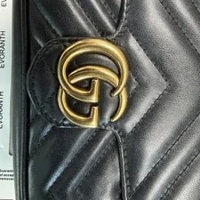 Auth Gucci Mini GG Marmont Chain Wallet Crossbody 2