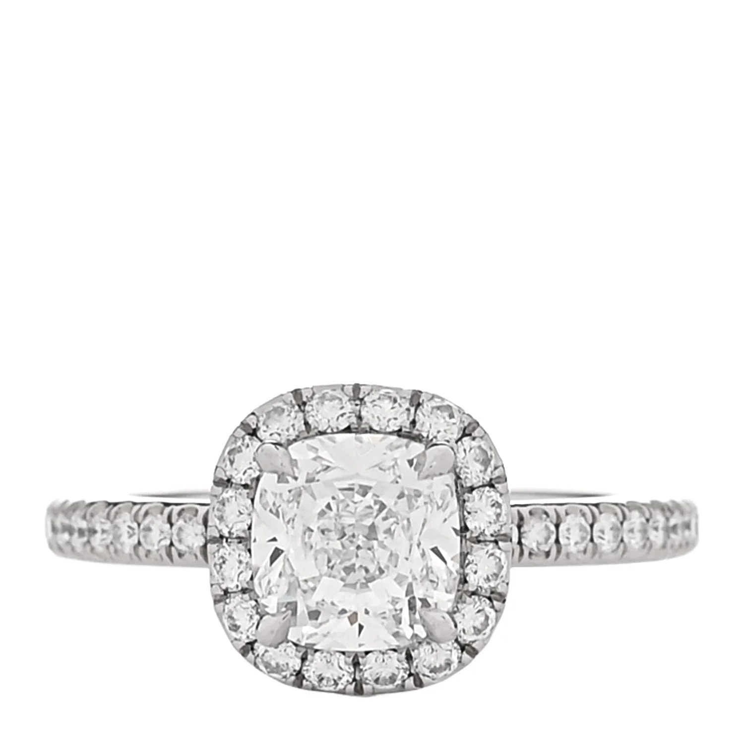 Harry Winston — Platinum Diamond 1.10ct the One Cushion Shaped Micropave Engagement Ring 47 4 — Watch — resale