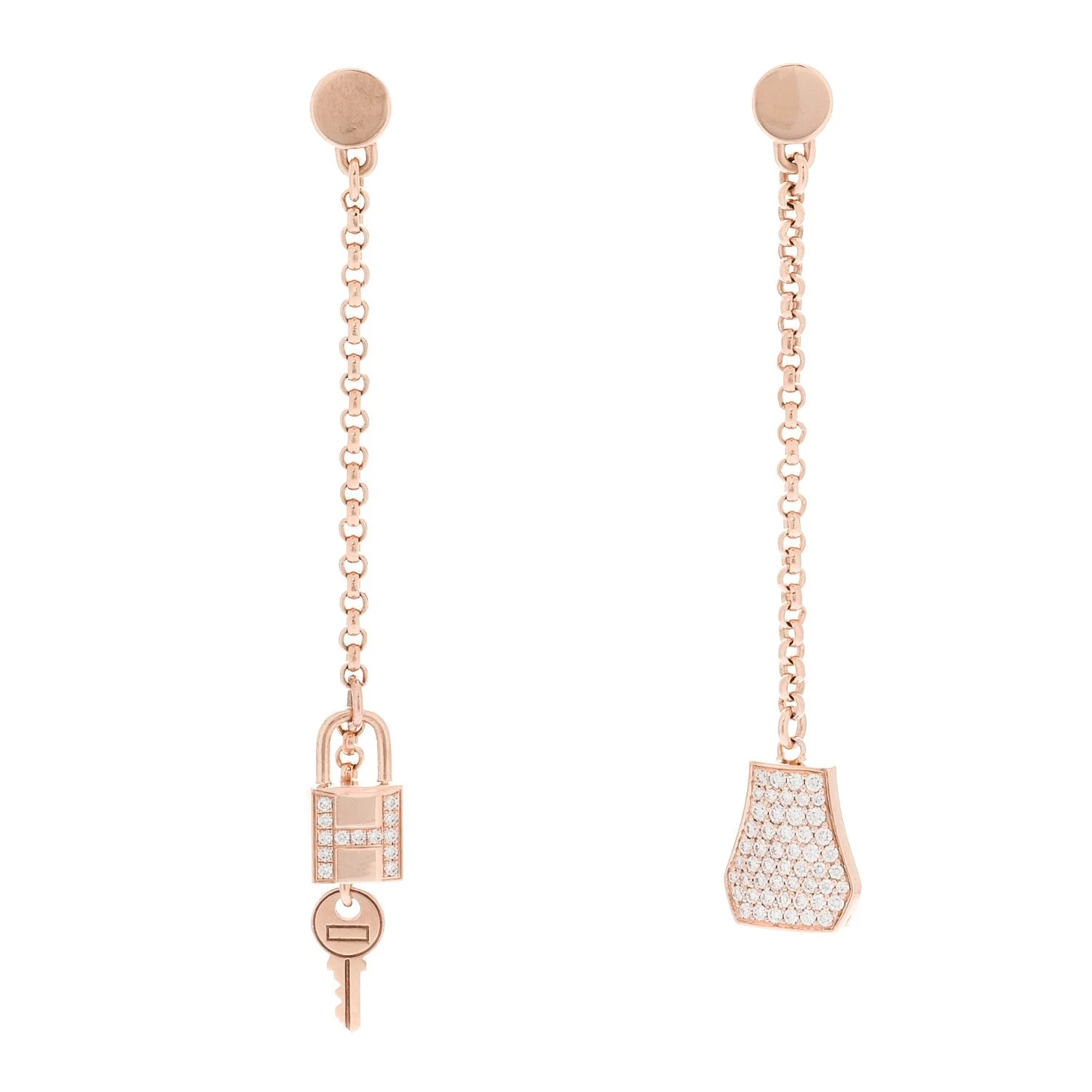 Hermès — 18K Rose Gold Kelly Clochette Drop — Jewelry — resale