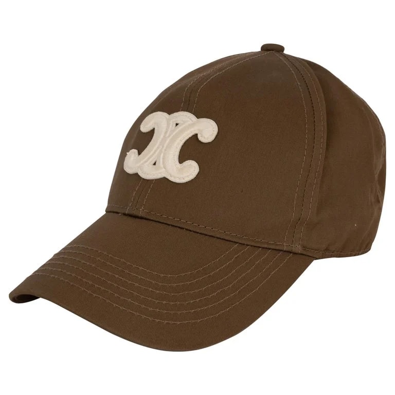 Celine — Celine Greige Cotton Triomphe Baseball CAP Hat M — Accessory — resale