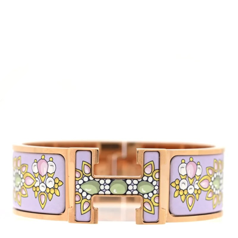 Hermès — Enamel Printed Wide Parures des Maharajas Clic Clac H Hypno — Jewelry — resale