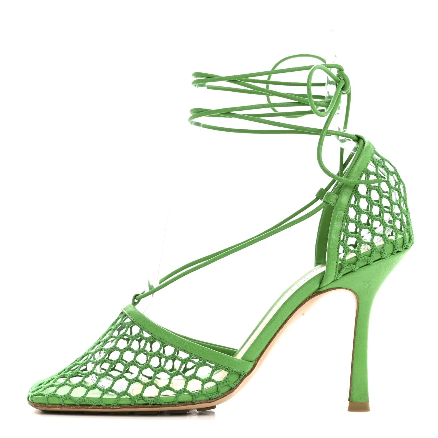 Bottega Veneta — Embellished Sparkle Stretch Ankle Tie 90mm 39 Pool — Designer Shoe — resale