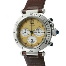 Cartier — Cartier Chronograph Pasha W3100355 38mm Stainless Steel Beige #SU3451 — Watch — resale