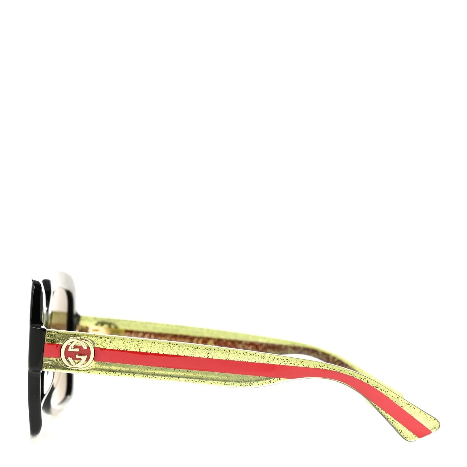 Acetate Square Frame Web Glitter Sunglasses GG0036SN 3