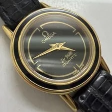 Omega — Omega de Ville cal.1387 Gold Black Dial Push-button Quartz — Watch — resale
