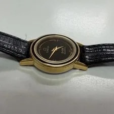 Omega de Ville cal.1387 Gold Black Dial Push-button Quartz 4