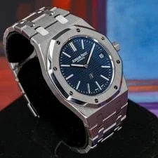 Audemars Piguet Royal Oak Jumbo Extra Thin Blue Complete - 15202ST.OO.1240ST.01 2