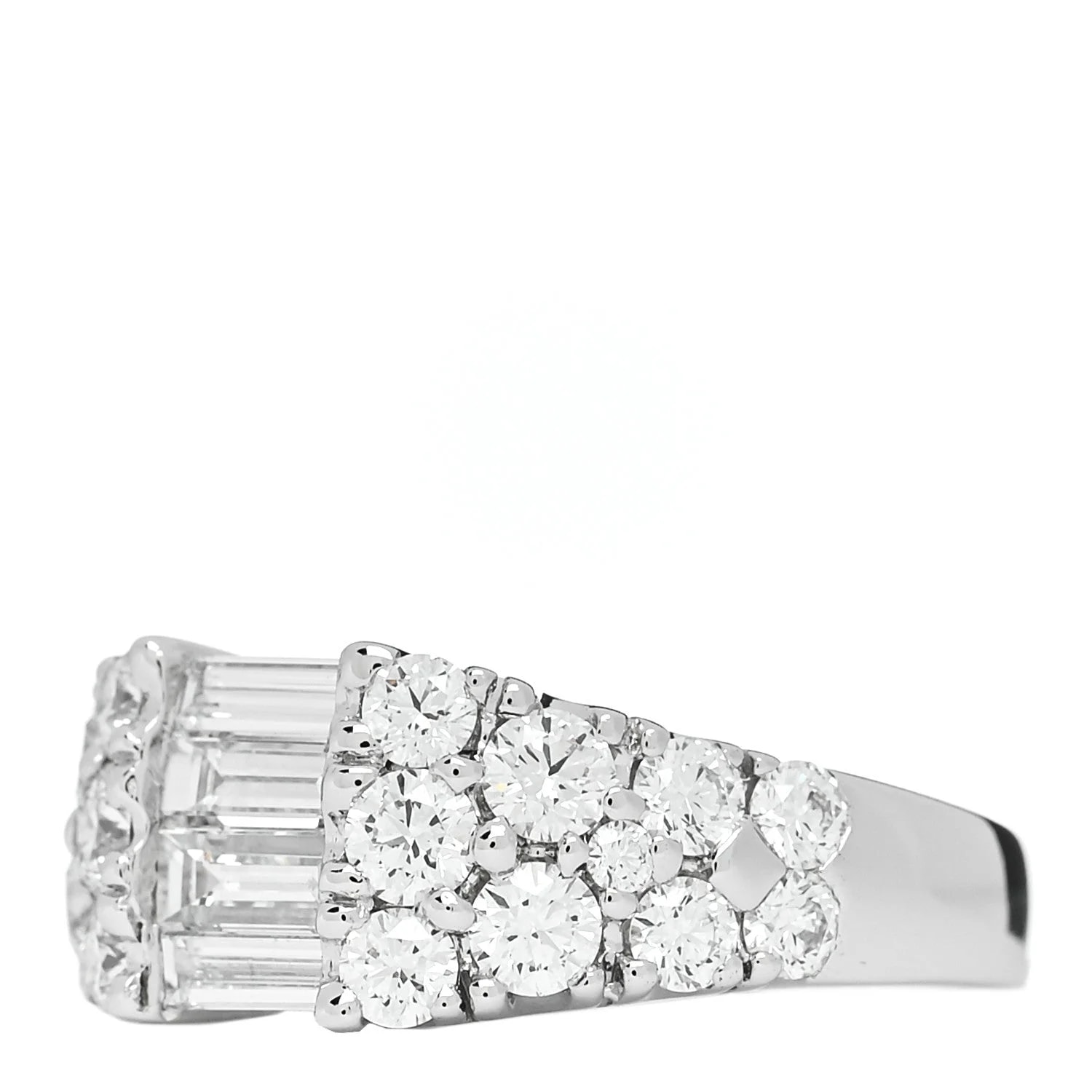 18K White Gold 1.92ctw Baguette Round Cut 50 5.25 3