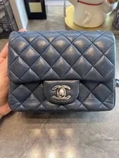 Chanel Square Flap Quilted Chain Crossbody Auth 3