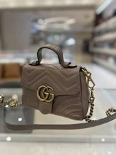 Auth Gucci GG Marmont Chevron Crossbody 3