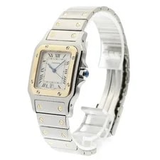 Cartier Santos GalbeeLM W20011C4 Date YG Bezel Beige Dial Quartz 's_979357 2
