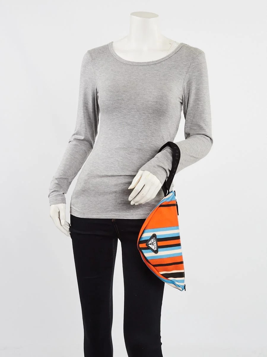 Prada / Striped Triangle Wristlet 2NE053 2