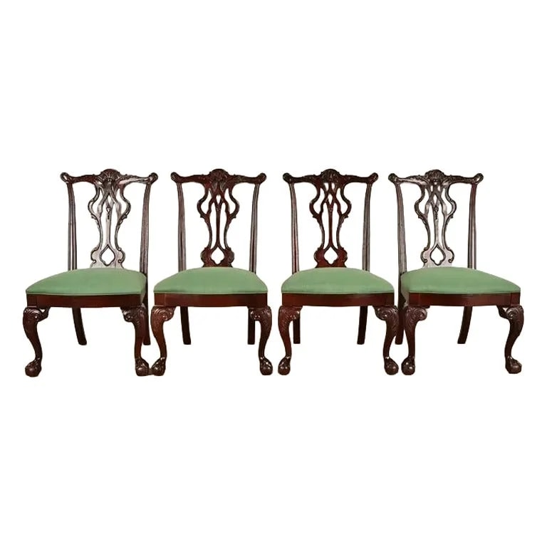 Thomasville — Thomasville Chippendale Carved Mahogany Dining , Set of Four — Furniture — resale
