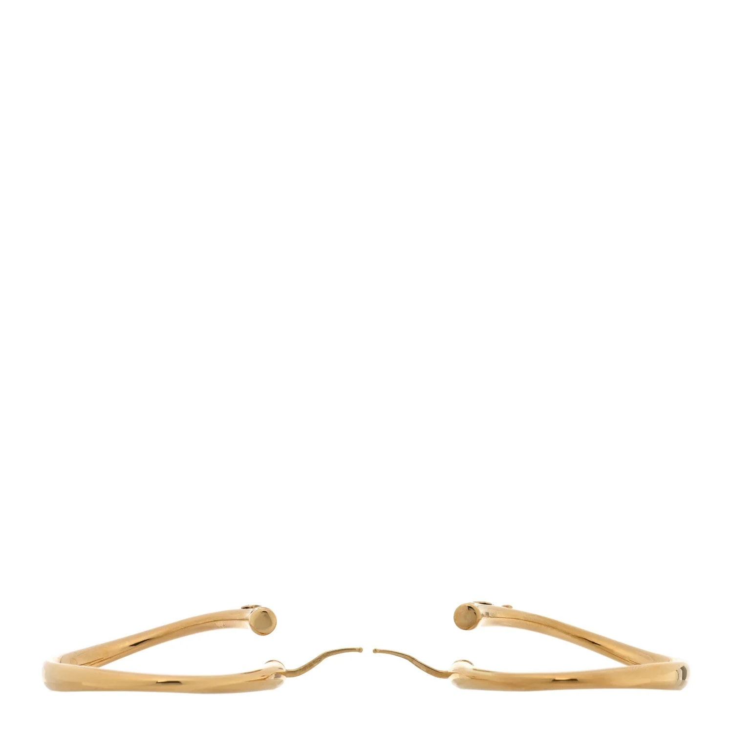 18K Yellow Gold Contoured Round Hoop 3