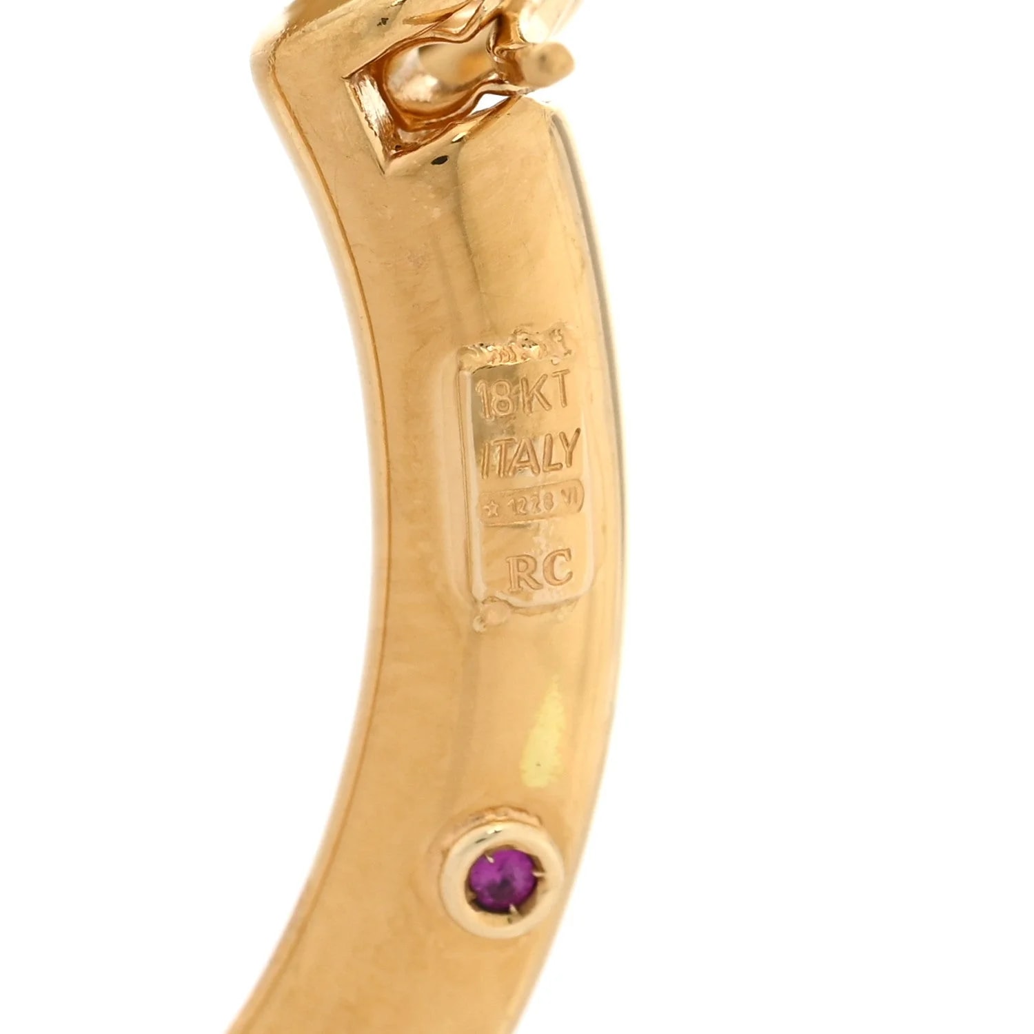 18K Yellow Gold Contoured Round Hoop 4