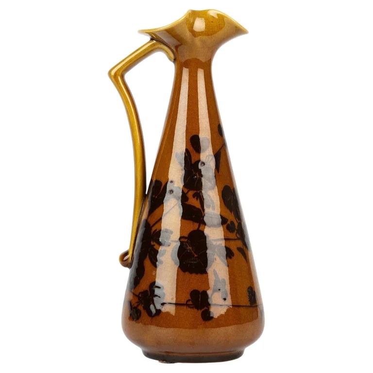 Linthorpe Pottery — Linthorpe Art Pottery Floral Painted Art Pottery Handled Ewer — Furniture — resale