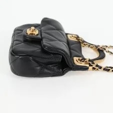 Quilted Lady Handle Flap Card Holder With Chain 4