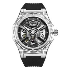 2025 New Transparent Case Luminescent Automatic Mechanical Watch With Blac 2