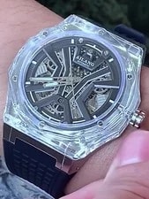 2025 New Transparent Case Luminescent Automatic Mechanical Watch With Blac 3