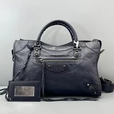 Balenciaga — Balenciaga City Large Dark Crackled Crossbody Antique Auth — Handbag — resale