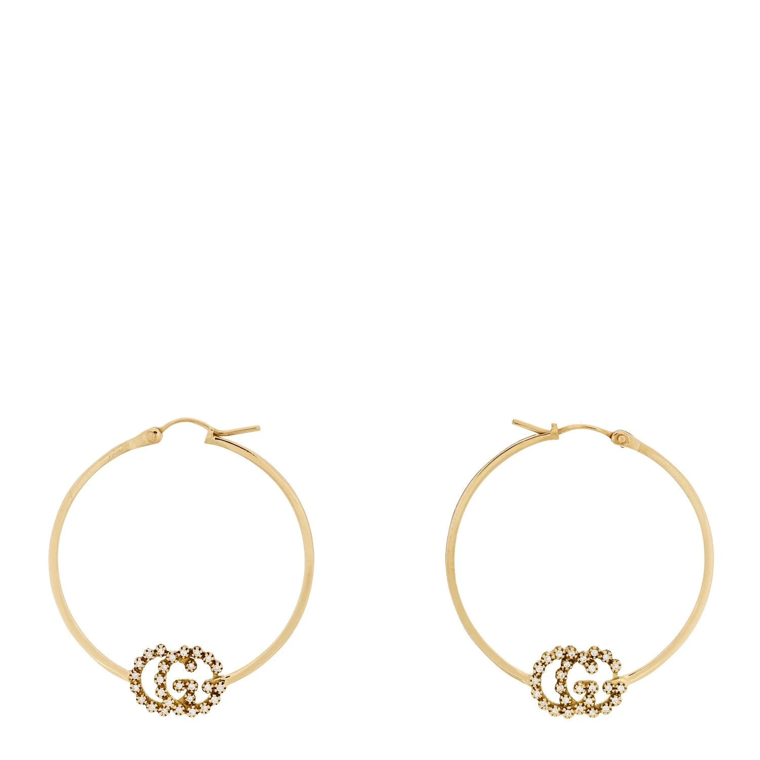 Gucci — 18K Yellow Gold Running GG Hoop — Jewelry — resale