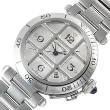 Cartier Pasha Grid W31040H3 Automatic Silver Dial See-through Back 2