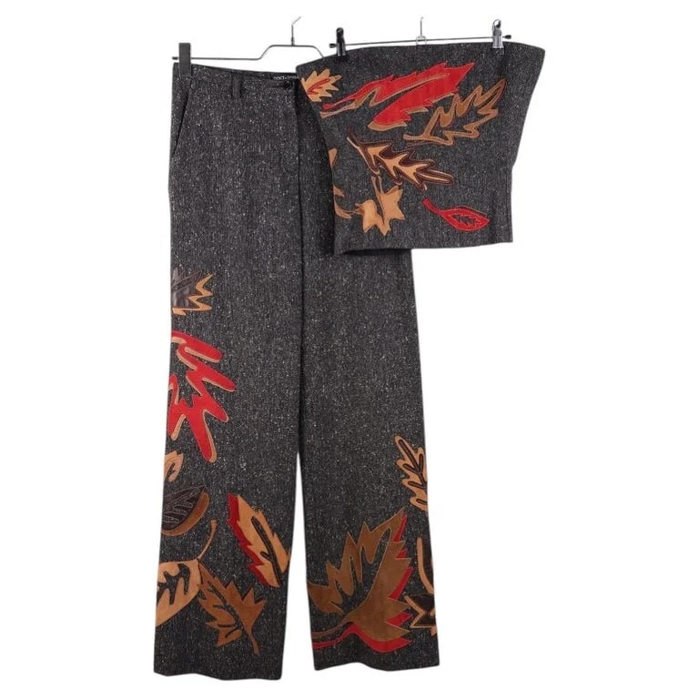 Dolce & Gabbana — Dolce & Gabbana Early 2000s Pantsuit With Appliqué — Designer Shoe — resale