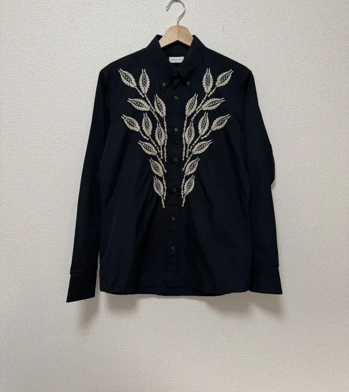 Dries Van Noten — Dries van Noten Embroidered Flower Long Sleeve Shirt — streetwear — resale