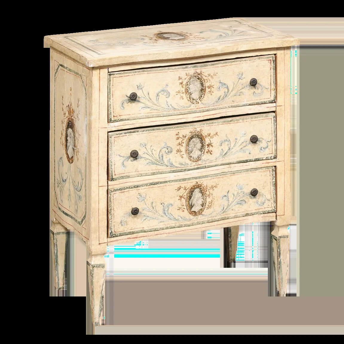 Mid 20th Century Italian Hand-Painted Serpentine Side Chest — Furniture — resale