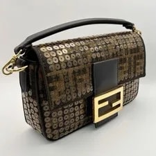 Fendi Baguette Mini Sequins Hardware Chain Cross Body 2