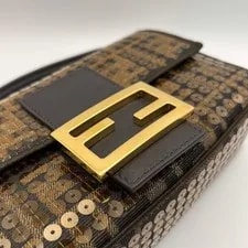 Fendi Baguette Mini Sequins Hardware Chain Cross Body 4